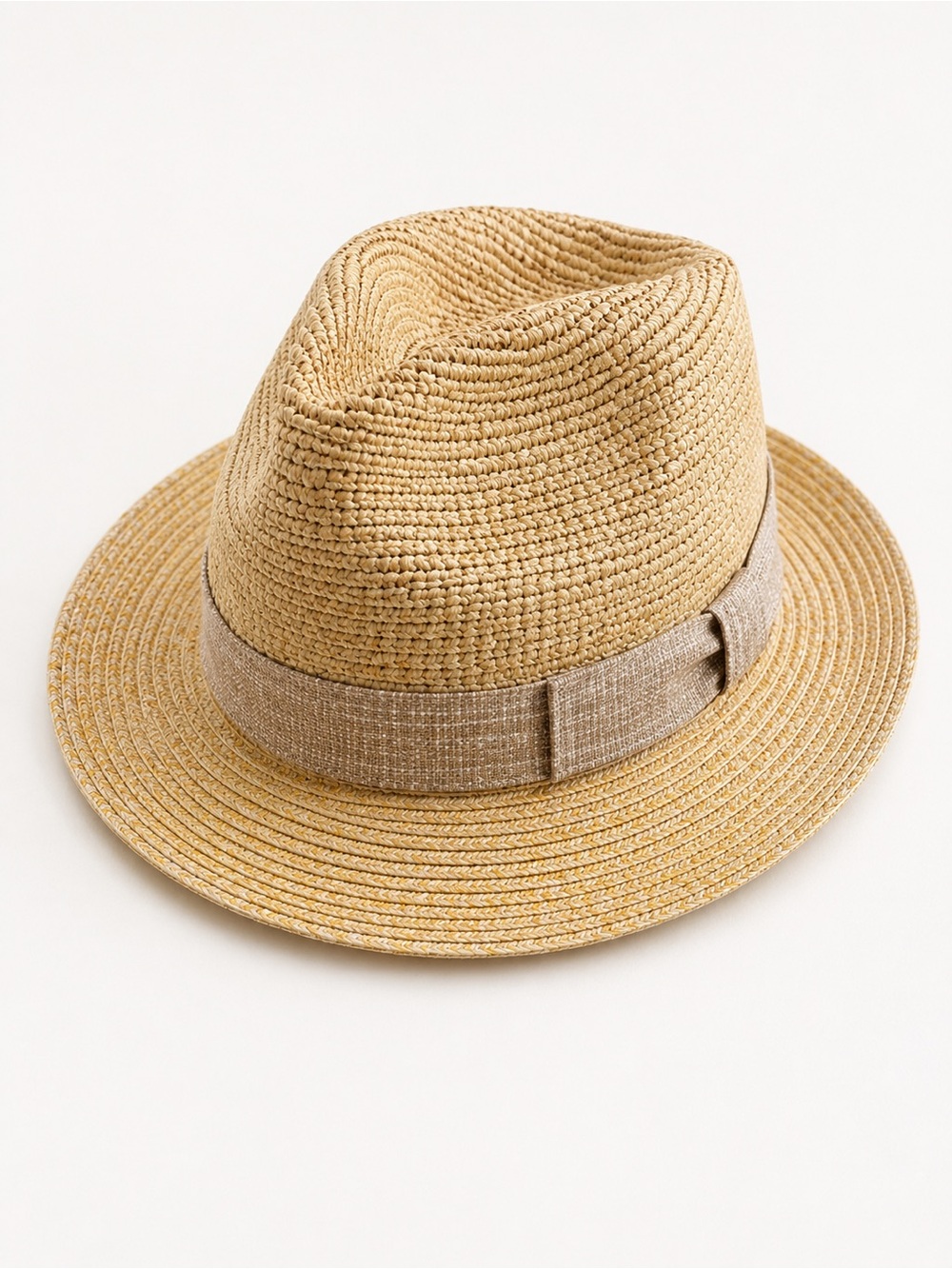 Made in Italy 🇮🇹 Real Toyo Natural Straw Fedora Hat – – Size S (55 cm / 6 7/8) - Picture 2 of 9